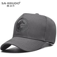 狮洛丹(SARRUDO) 棒球帽男灰色鹰刺绣高顶帽子大头围显脸小防晒遮阳大码鸭舌帽