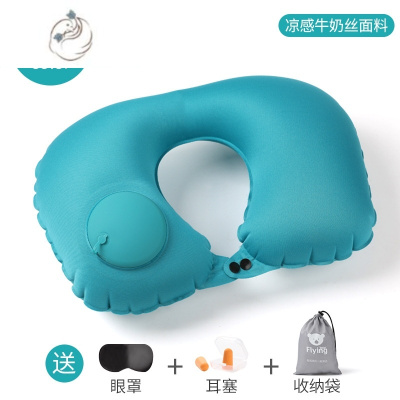 舒适主义u型枕按压充气旅行枕头便携飞行护颈枕出差脖子u形枕旅游器