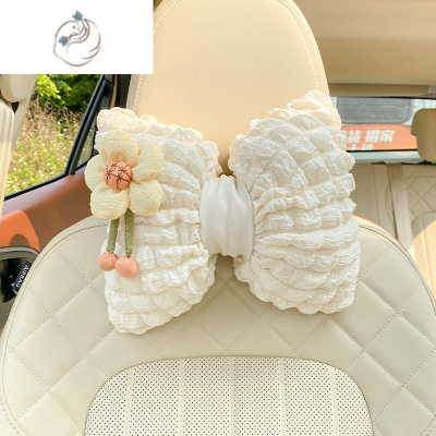 舒适主义汽车头枕护颈枕夏季可爱腰靠枕头车内车用靠枕一对通用座椅女饰品