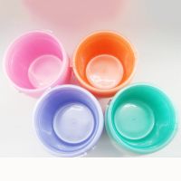4只装彩色塑料小水桶美术用品涂料桶洗笔小桶油漆桶儿童沙滩玩具|10个 无盖小桶颜色随机搭配