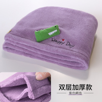 双层加厚超吸水干发帽 厚可爱女速干家用包头巾包头发的洗头毛巾|紫色鳄鱼