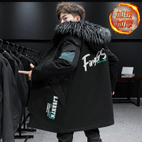 玥鸾(Yue Luan) 棉衣男士2021冬季新款韩版加绒棉服潮流修身中长款棉袄加厚外套