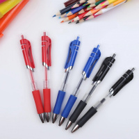 按动中性笔0 5mmK-35签字笔会议笔红蓝黑水笔学生学习办公碳素笔