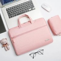 英制笔记本手提电脑包男女14寸15 6寸苹果电脑保护套Macbook B款+小包+挂熊[粉色](内里加绒) 15.6英寸