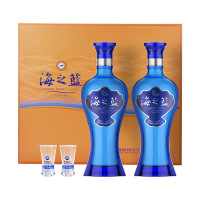 洋河42度海之蓝礼盒绵柔型白酒(含一只礼袋)480ml*2瓶