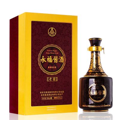 五粮液53度永福酱酒老酱(18年生产)酱香型白酒(内含三只礼袋)500ml单瓶