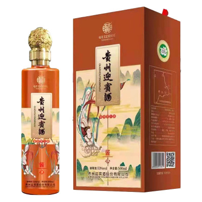 迎宾贵州酱心53度酱香型白酒(礼盒装)500ml单瓶