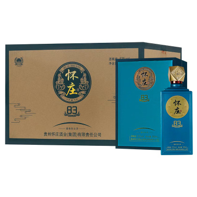 怀庄贵州53度83酱香型白酒(礼盒装)500ml*6瓶