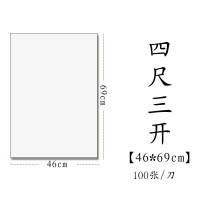 半生半熟初学者书法专用练习宣纸100张四尺六尺对 四尺三开（46*69cm100张） 熟宣（适合工笔画、小楷、硬笔书法）