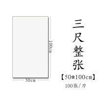 半生半熟初学者书法专用练习宣纸100张四尺六尺 三尺整张(50*100cm100张) 熟宣(适合工笔画、小楷、硬笔书法)