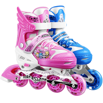 溜冰鞋儿童全套装直排轮男童中大童女小孩初学者旱冰轮滑鞋可调节