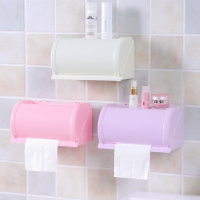多功能纸巾架卫生间防水纸巾盒 浴室免打孔强力无痕贴卫生纸盒