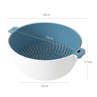 双层镂空水果盆洗水果沥水篮家用水果篮创意塑料洗菜篮厨房洗菜盆|沥水篮大号