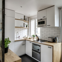 现代白色全屋整体厨房橱柜小户型开放式厨房柜厨柜|预约测量设计