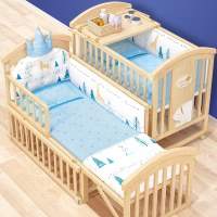 婴儿床多功能bb宝宝床实木无漆摇篮新生儿可移动儿童拼接大床