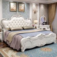 欧式皮床双人床主1.8米卧奢华婚床梳妆台衣柜卧室家具套装实木床