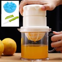 两用多功能手动榨汁机迷你便携式果汁机家用水果西瓜橙子榨汁杯|400ML榨汁机+水果切+棒冰模具圆