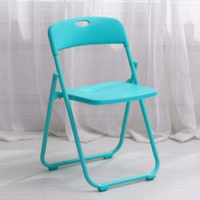 成人椅子折叠椅凳子电脑椅培训椅会议椅餐椅办公椅塑料椅靠背椅子 精品加强加厚全湖兰色