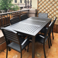 户外桌椅庭院桌椅组合休闲咖啡厅室外露天阳台花园防腐木塑木桌椅