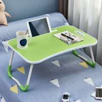 床上小桌子可折叠笔记本电脑桌高中生少女学习桌宿舍桌子写字桌 清新绿(全新升级注塑一体)W-绿