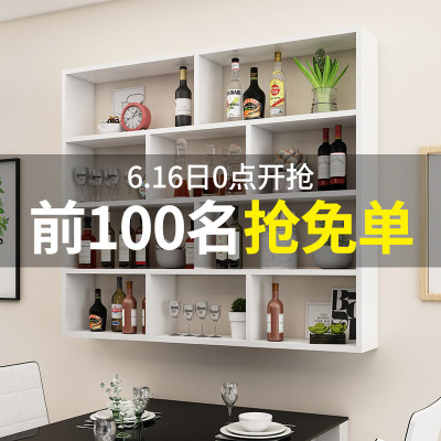 简约现代酒架酒柜壁挂式餐厅饭店墙上悬挂式红酒架创意多层置物架