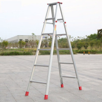 加厚铝合金人字梯子家用折叠梯爬楼梯工程梯伸缩扶梯铝合金梯子 2.0米人字梯(材料1.5厚度)