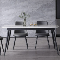 北欧大理石餐桌椅组合现代简约小户型客厅饭桌家用轻奢长方形餐桌