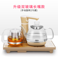 全自动上水电热烧水壶茶台一体抽水功夫专用加水泡茶具电磁炉家用 米咖色