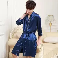 睡袍男士夏季浴衣丝绸浴袍和服长袍睡裙男袍夏天长款薄款睡衣