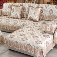 布艺欧式沙发垫沙发垫子套巾实木套装四季通用坐垫全包沙发