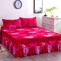 三件套席梦思床裙床罩床套单件韩式床单床盖2米1.8米1.5米保护套