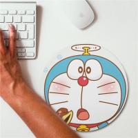 哆啦a梦可爱圆鼠标垫 创意卡通加厚锁边办公桌防滑游戏家用护腕垫