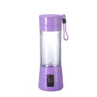 多功能充电式迷你榨汁机便携家用豆浆料理机小型电动水果榨汁杯 紫色 六叶大刀塑料杯身（双倍动力）