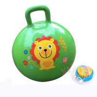 羊角球加厚幼儿园跳跳球儿童玩具瑜伽球手柄球大号充气球 带手柄50cm颜色图案随机+脚踏打气筒