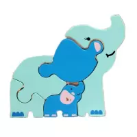动物木质拼图宝宝简单玩具男女孩儿童手抓拼图 大象拼图
