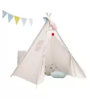 儿童帐篷游戏屋室内小帐篷印第安帐篷公主房帐篷宝宝过家家帐篷 1.6米白