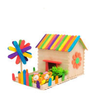 雪糕棒diy创意小房子模型小屋手工亲子幼儿园儿童手工制作材料包 生肖小猴的家材料包