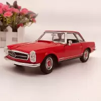 威利 1:24 1963年奔驰230SL0 Benz 奔驰220老爷车合金汽车模型 奔驰220红色