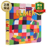 惠典正版Elmer 英文原版 花格子大象艾玛 吴敏兰绘本123第40本纸板书