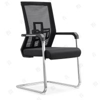 首指LJ-809C弓形椅办公椅/会议椅/网布椅 黑色(KH)