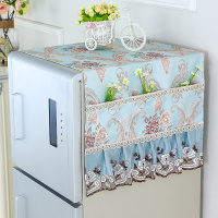 冰箱罩冰箱盖布巾洗衣机防尘罩|恋花蓝 对/双开门冰箱罩