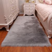 白色毛毛床边地毯卧室满铺可爱仿羊毛地毯飘窗长毛地垫客厅橱窗毯