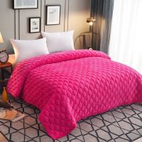 水晶绒保暖毛毯床单ab版保暖纯色床盖加厚绒毯单双人1.8m床冬季毯
