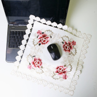 电脑罩笔记本盖布蕾丝绣花茶具小家电多用防尘巾打印机欧式防尘布|花团锦簇 方形:40*40cm