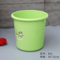 塑料水桶手提加厚洗衣桶家用多功能储水桶圆形桶宿舍洗衣桶装水桶|绿色 [18L装]中号963