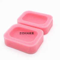 吸水海绵皂盒 沥水便携式香皂托韩国多功能擦玻璃百洁布|长型加大号2个粉色能放下透明皂