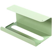 厨房纸巾架免打孔铁艺用纸架家用餐巾纸创意挂架橱柜门抽纸盒壁挂|绿色