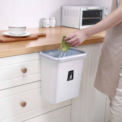 压边家用无盖壁挂式垃圾桶加厚塑料橱柜大号收纳桶厨房可挂垃圾筒