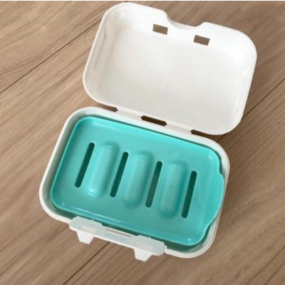 日本香皂盒带盖卫生间创意沥水肥皂盒旅行密封锁扣防水
