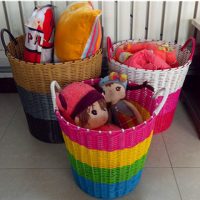 脏衣篮玩具桶收纳筐篮塑料藤编脏衣篓洗衣篮玩具收纳箱篮框